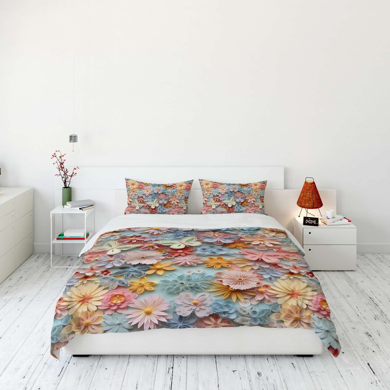 Lenjerie de pat dubla (DE) 3 piese L'essentiel Maison FLW_DVT25-10 Multicolor