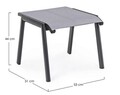 Taburet pentru picioare Cruise, Bizzotto, 53 x 51 x 44 cm, aluminiu/textilena 1x1, gri carbune