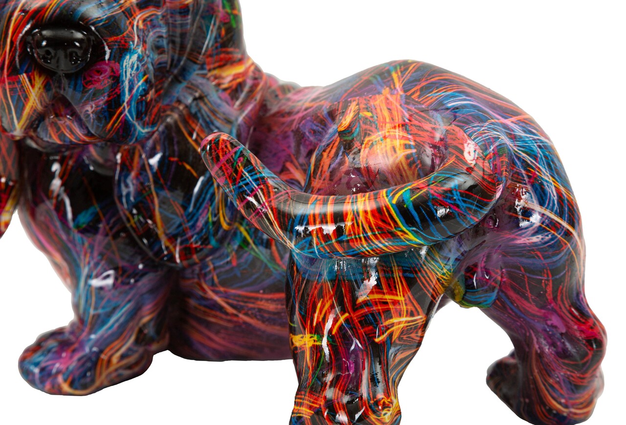 Decoratiune, Mauro Ferretti, Dog Psyco, 20x14x16.5 cm, polirasina, multicolor - imagine 3
