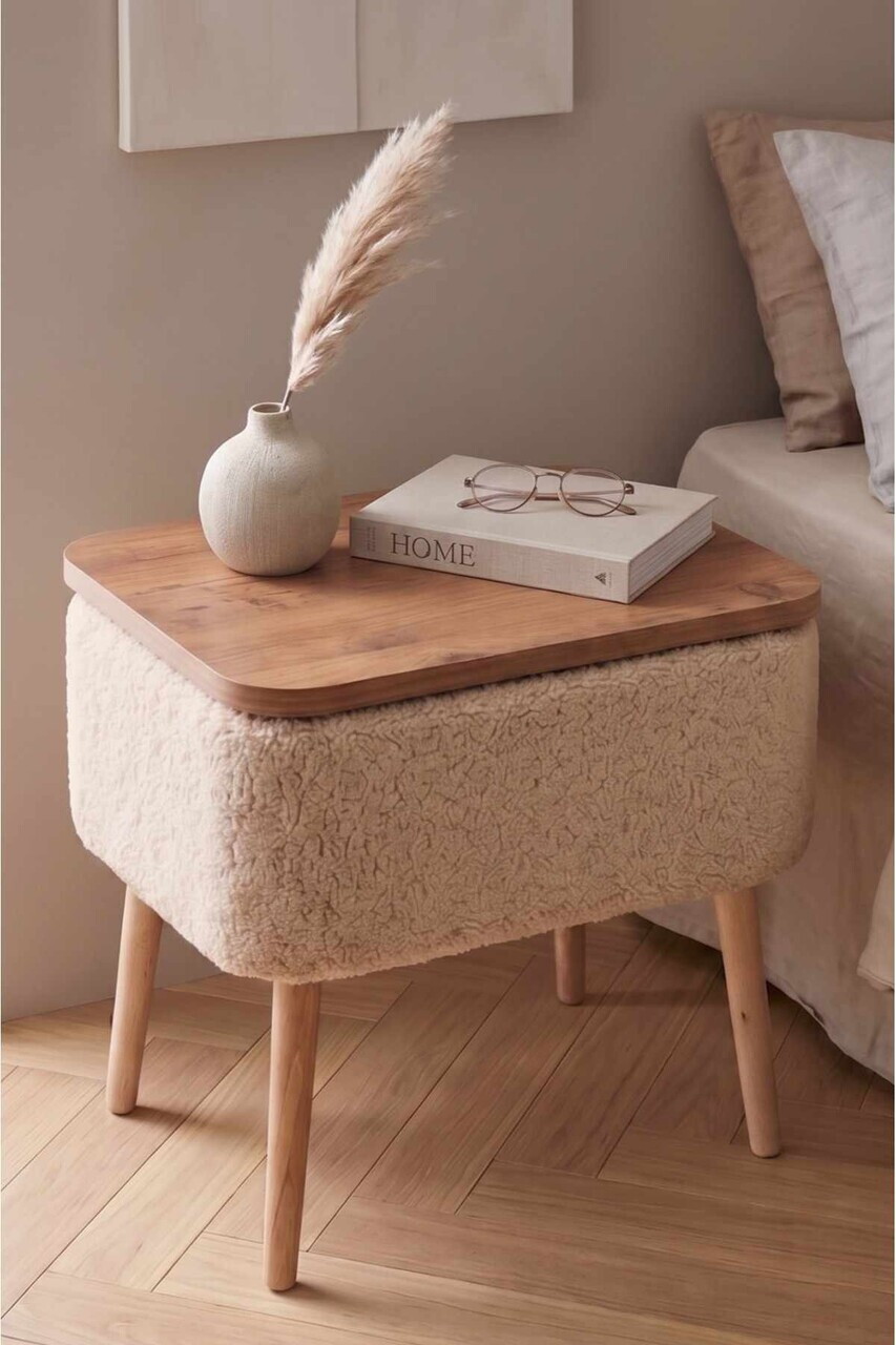 Masuta, Hanah Home, Pkpuf02S, 60x65x30 cm, PAL, Bej — imaginea 4