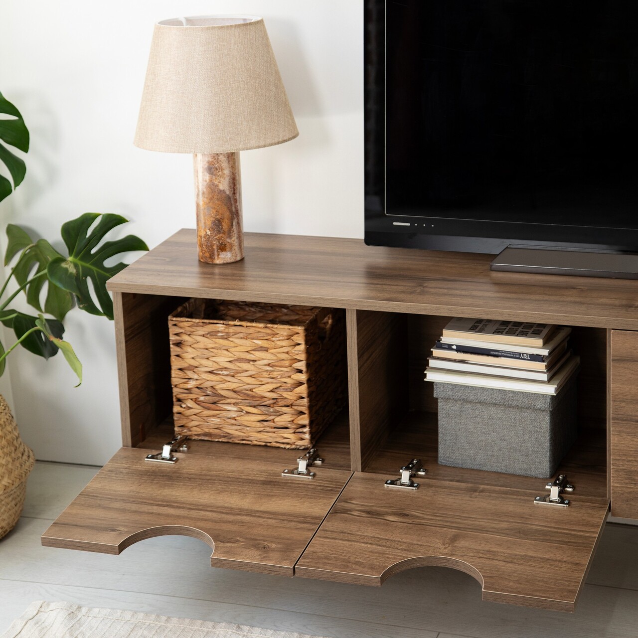 Comoda TV, Neostill, Four Seasons, 180x35x35 cm, Cadru: PAL MELAMINAT 100%., Maro - 2 | YEO