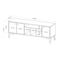 Comoda TV, Emerald, Luna v2, 150 x 40 x 40 cm, pal melaminat, stejar