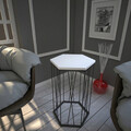 Masuta, Comforty, Cetrus Wood, 40x62x35 cm, Alb/Negru