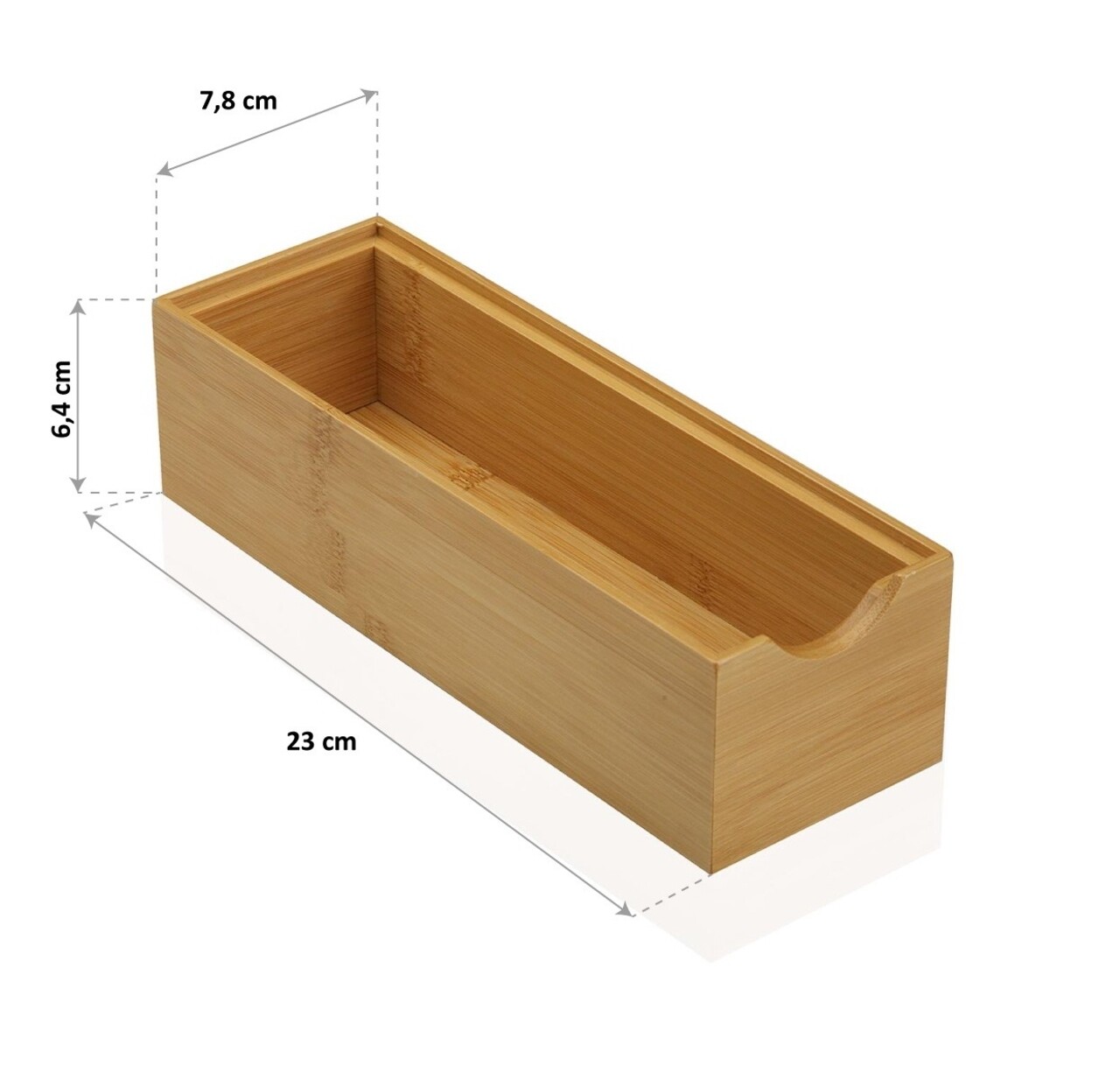 Cutie multifunctionala din bambus, Versa, 23x7.8x6.4 cm