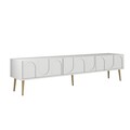 Comoda TV, Hommy Craft, Lyon 43, 180x43x35 cm, PAL, Alb/Auriu