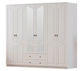 Dulap pentru haine, Rabi, Rb-107, 210x210x52 cm, Alb mat