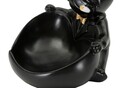 Statueta / figurina decorativa cu tava Dog Ball, Mauro Ferretti, 18.5x20.5x20 cm, polirasina, negru/auriu