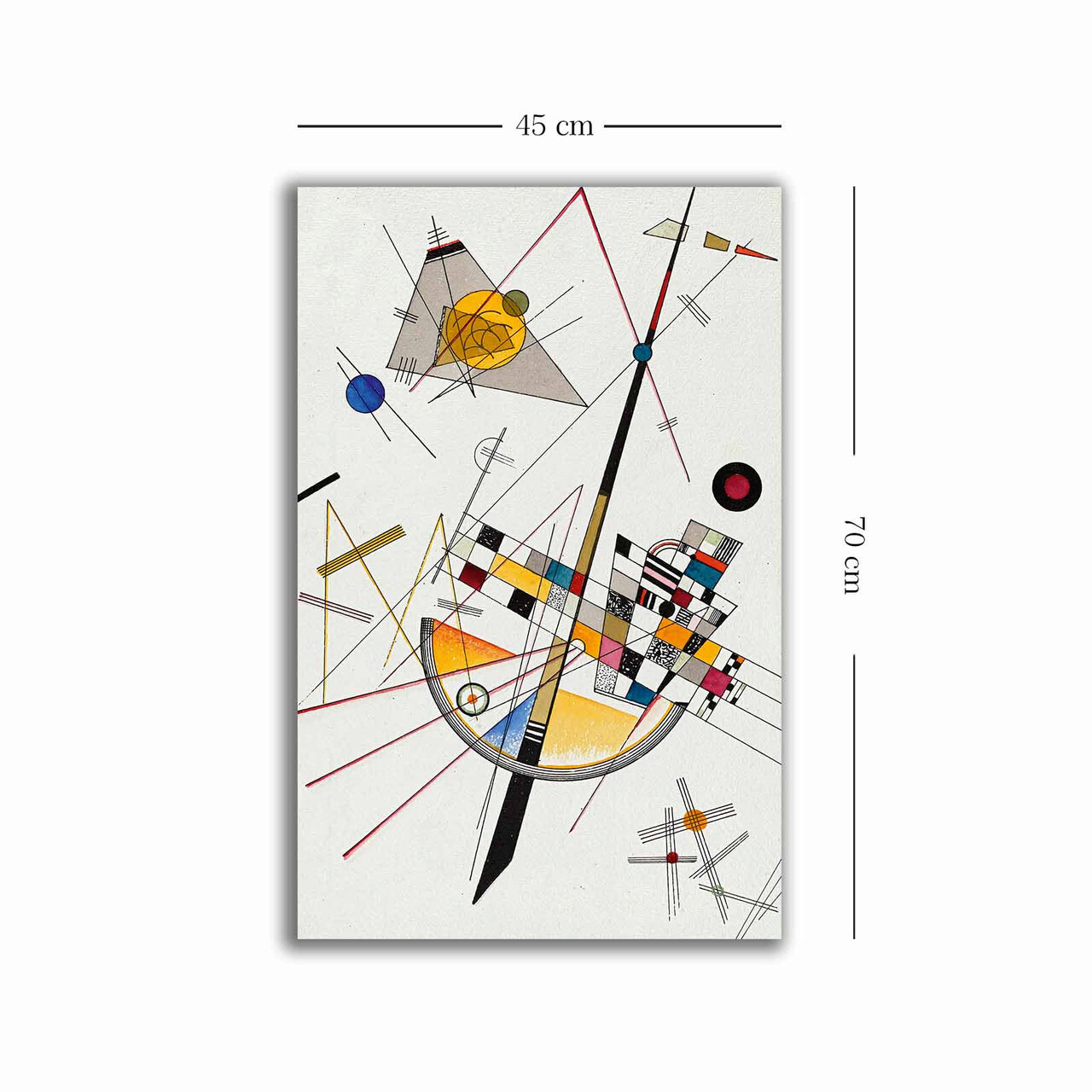 Tablou decorativ, 4570KANDINSKY034, Canvas, Lemn, Multicolor