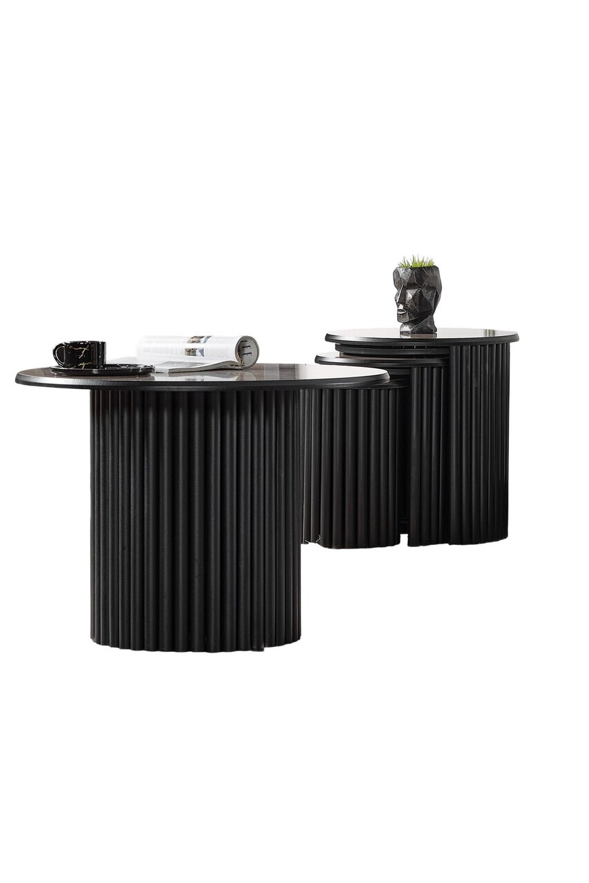 Masuta de cafea, Hanah Home, Boston, 70x42x70 cm, Metal, Negru — imaginea 6
