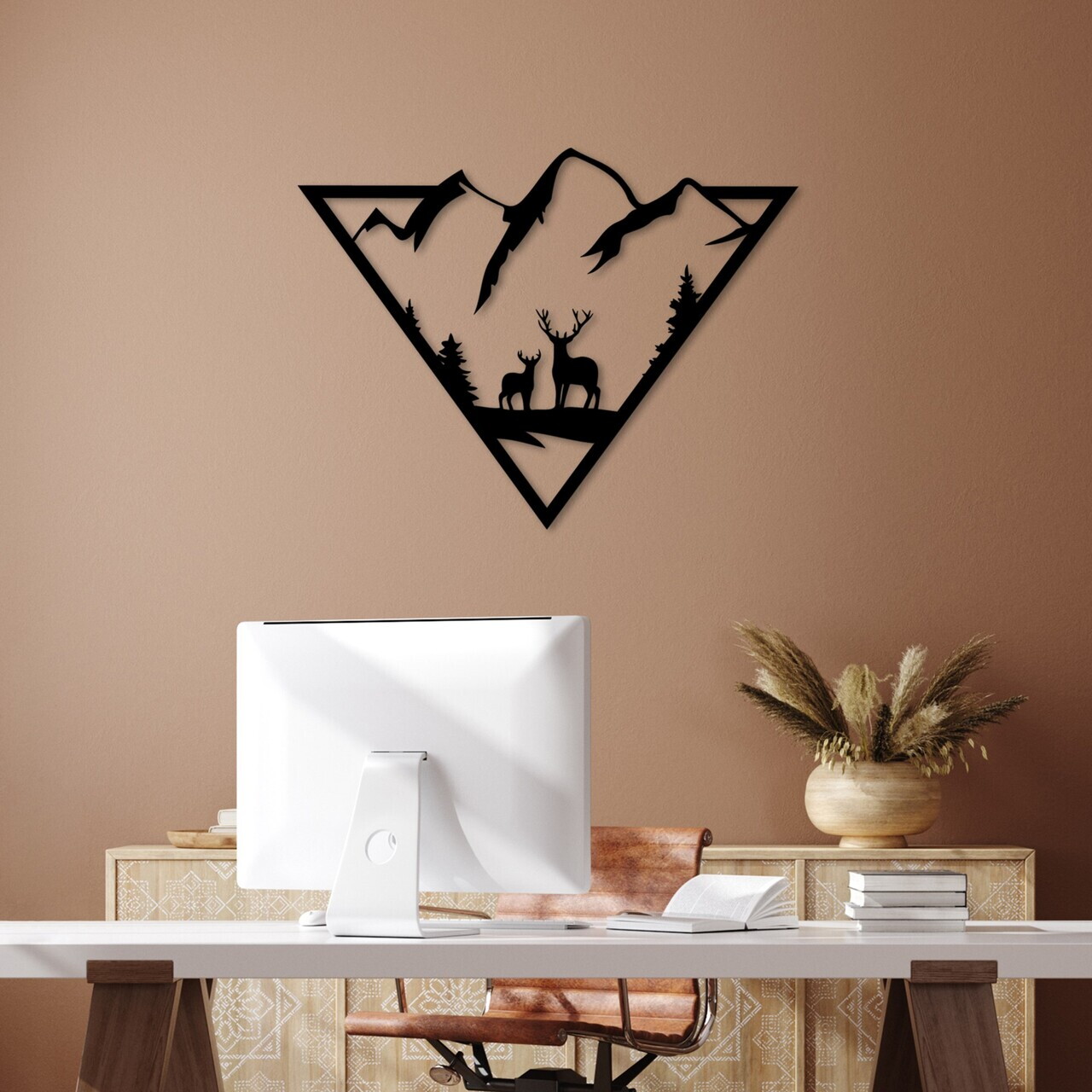 Decoratiune de perete, Mother And Son 4, Dimensiuni: 42 x 55 cm, Negru — imaginea 3