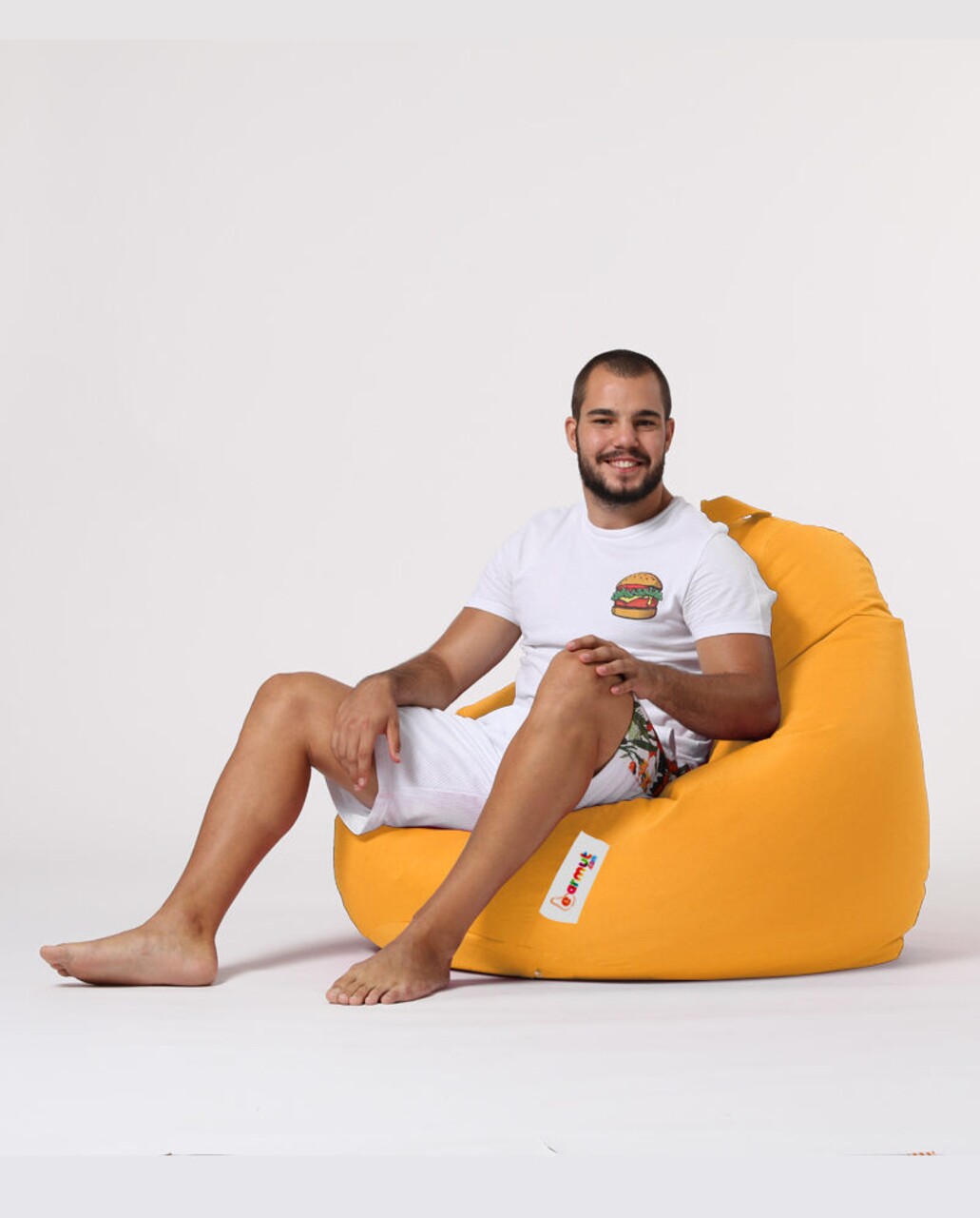 Fotoliu Puf, Bean Bag, Ferndale Premium XXL, 115 X 130 Cm, Poliester Impermeabil, Galben