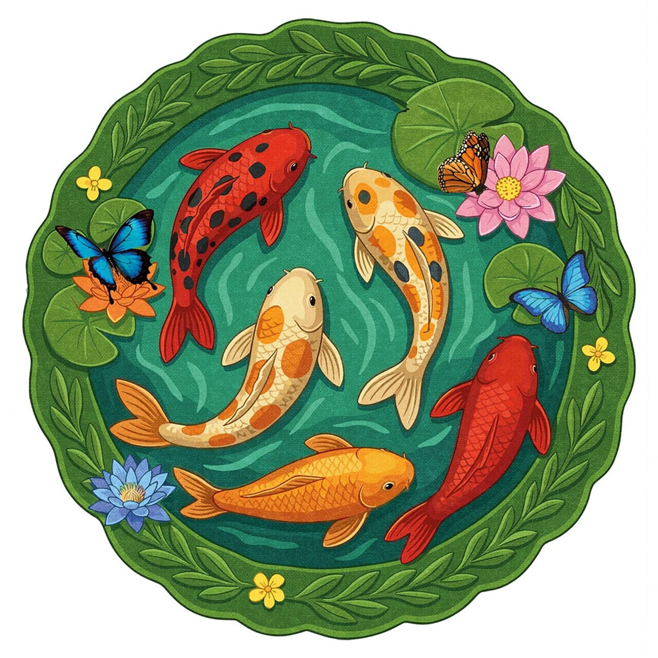 Covor, Fr388, 110x110 cm, Verde — imaginea 3