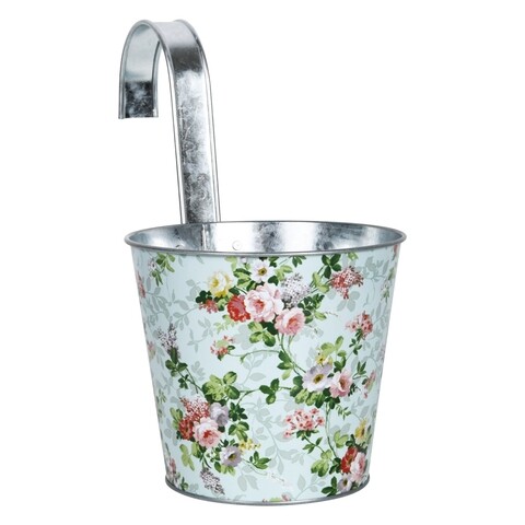 Ghiveci cu agatatoare, Esschert, Rose, 27 x 15.9 x 26 cm, otel galvanizat, multicolor