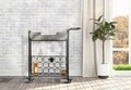 Carucior servire cu suport pentru vin Industry, Mauro Ferretti, 81.5x35x86 cm, fier