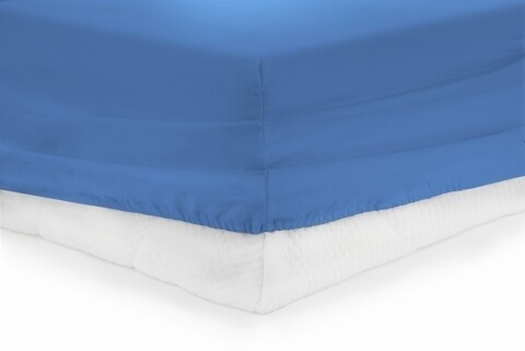 Cearceaf de pat cu elastic Blue Heinner, 140×200 cm, 100% bumbac, albastru