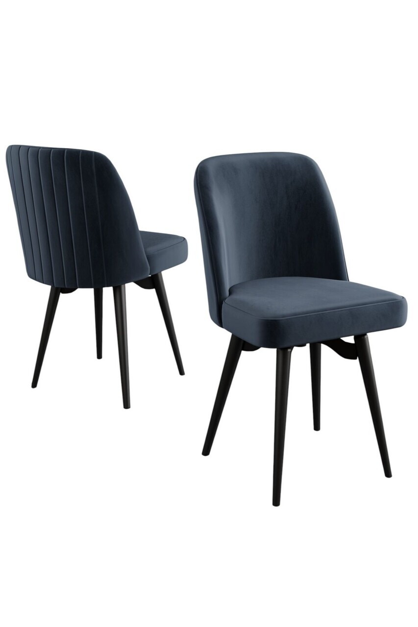 Set scaune 2 piese, Hanah Home, Jiva, Antracit / Negru — imaginea 2