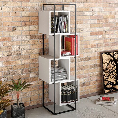 Corp biblioteca, zena home, prada, pal, alb negru