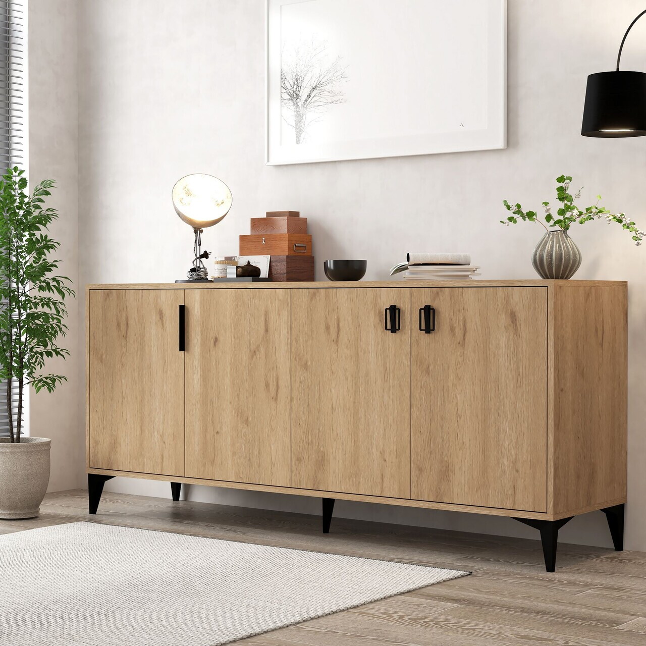 Consola, Hanah Home, Deren 4006, 180x78x44 cm, PAL, Maro — imaginea 3