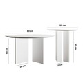Set masuta de cafea, Rotexa, Leo (45 + 42), MDF , Alb