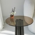 Masuta de cafea, Neostill, Thales, 50x50x50 cm, Sticla temperata, Negru/Bronz