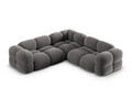 Coltar simetric 4 locuri, Loretto, Cosmopolitan Design, 250x250x68 cm, catifea, gri