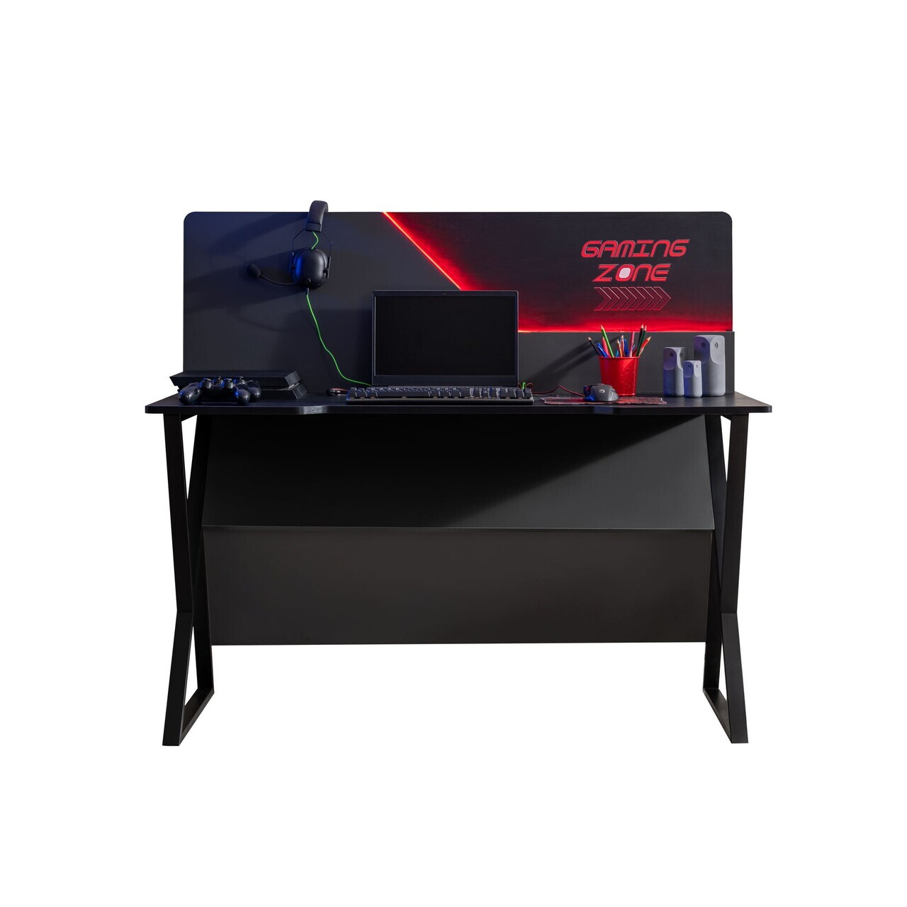 Birou, Hanah Home, Gaming Zone, 140x120x60 cm, PAL, Antracit - view 4