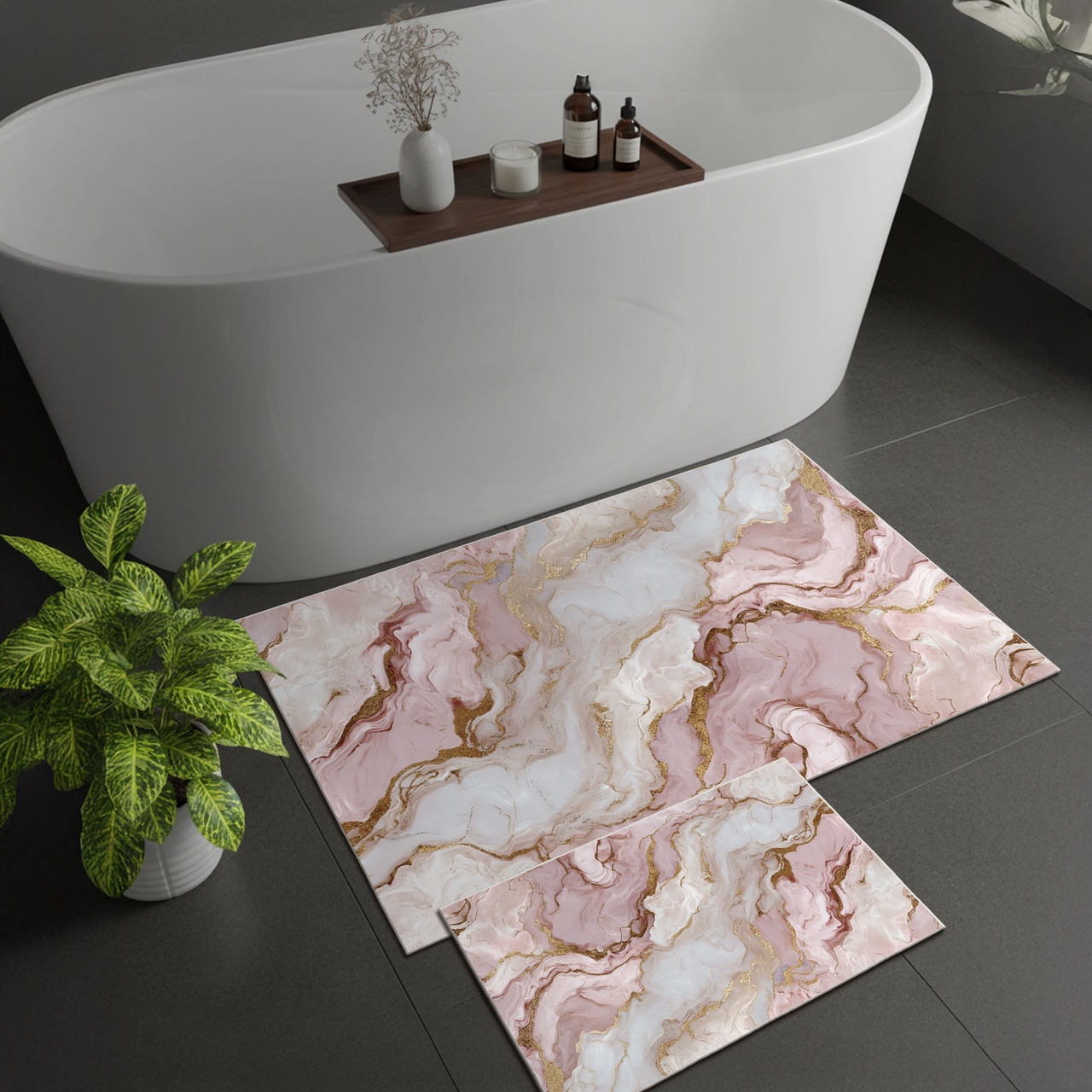 Set covorase de baie, L'essentiel Maison, Asr12, Roz - view 2