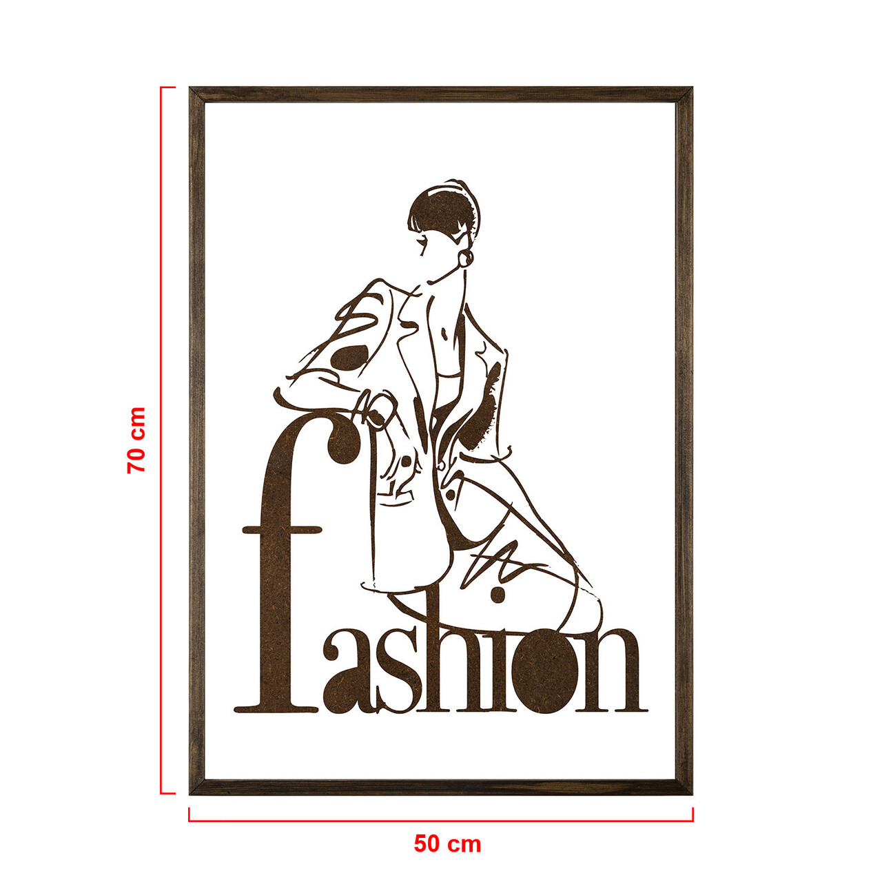 Tablou decorativ, TD006, Lemn, Desenat manual, Natural