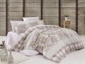Lenjerie de pat pentru o persoana, 3 piese, 100% bumbac ranforce, Nazenin Home, Oriental  Powder, alb/roz/bej