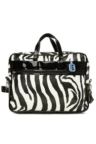 Geanta pentru laptop, Bagmori, 6506 - 75454 - Zebra, piele ecologica, alb/negru