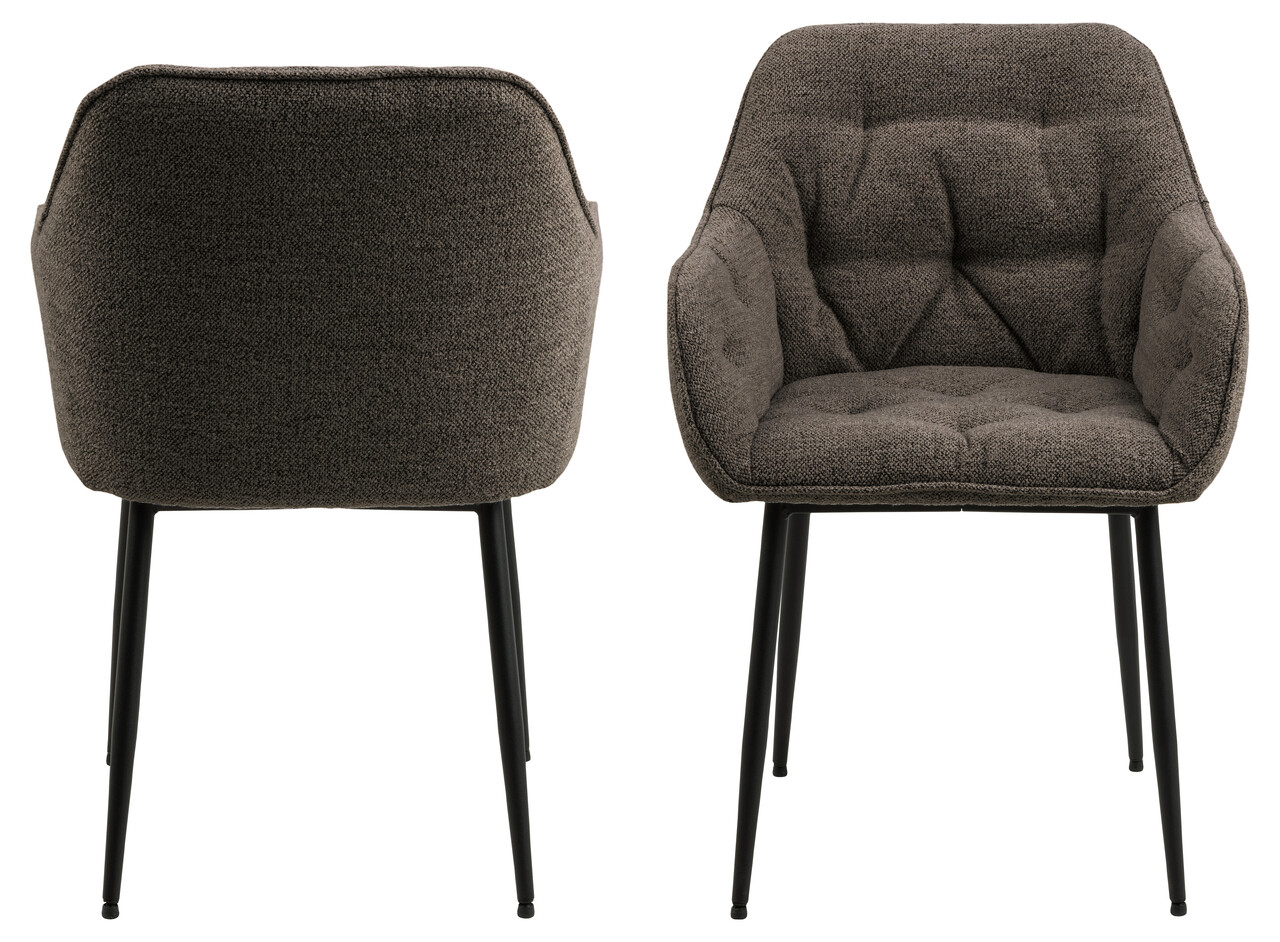 Scaun Brooke, Actona, 58x55x83 cm, tesatura Boucle/otel, grej - view 8