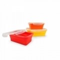 Set 3 cutii alimentare pliabile Jocca, 10 x 13 x 23 cm, silicon, multicolor