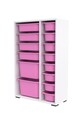 Dulap multifunctional, Estella, Rine 2D4K8U, Alb/Roz