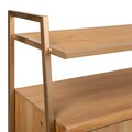 Bufet inferior Creaciones Meng, 119.5x34.5x86 cm, lemn de brad/fier, natural/auriu