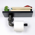 Suport pentru hartie igienica, Evila Originals, BORURAF239, 30x12x23 cm, Negru/Argintiu