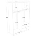 Dulap pentru haine, Miwood, Yaman 1600-028, 120x180x45 cm, PAL, Maro
