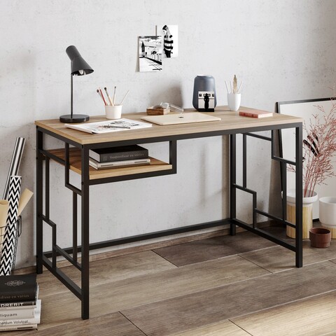 Birou, Hadley, Victory, 120x75x60 cm, Nuc negru Hadley