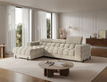 Coltar extensibil dreapta 3 locuri ELTAP, LT-18AU, Felro, 285x181x93 cm, lemn/poliester, bej inchis