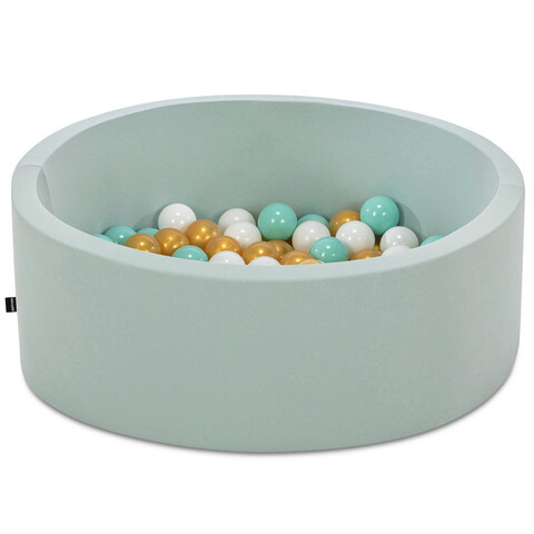 Piscina cu bile, Bubble Pops v13, 150 bile, Ø85 x 30 cm, bumbac/plastic, menta 150