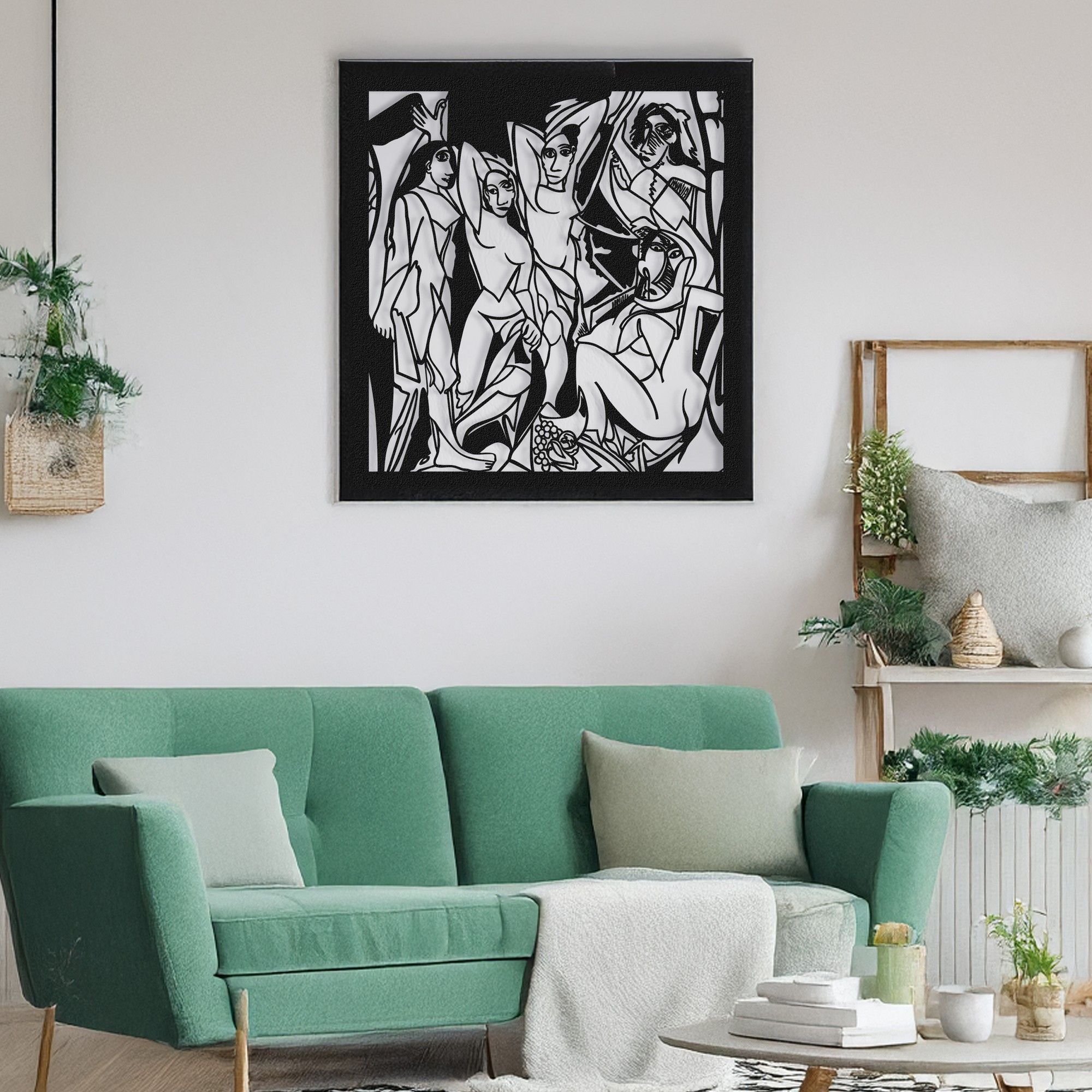 Decoratiune de perete, RT-AWD-035, Dimensiune: 50 x 50 cm, Negru