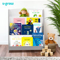 Raft depozitare carti U-Grow, 61x30x70 cm, MDF, gri