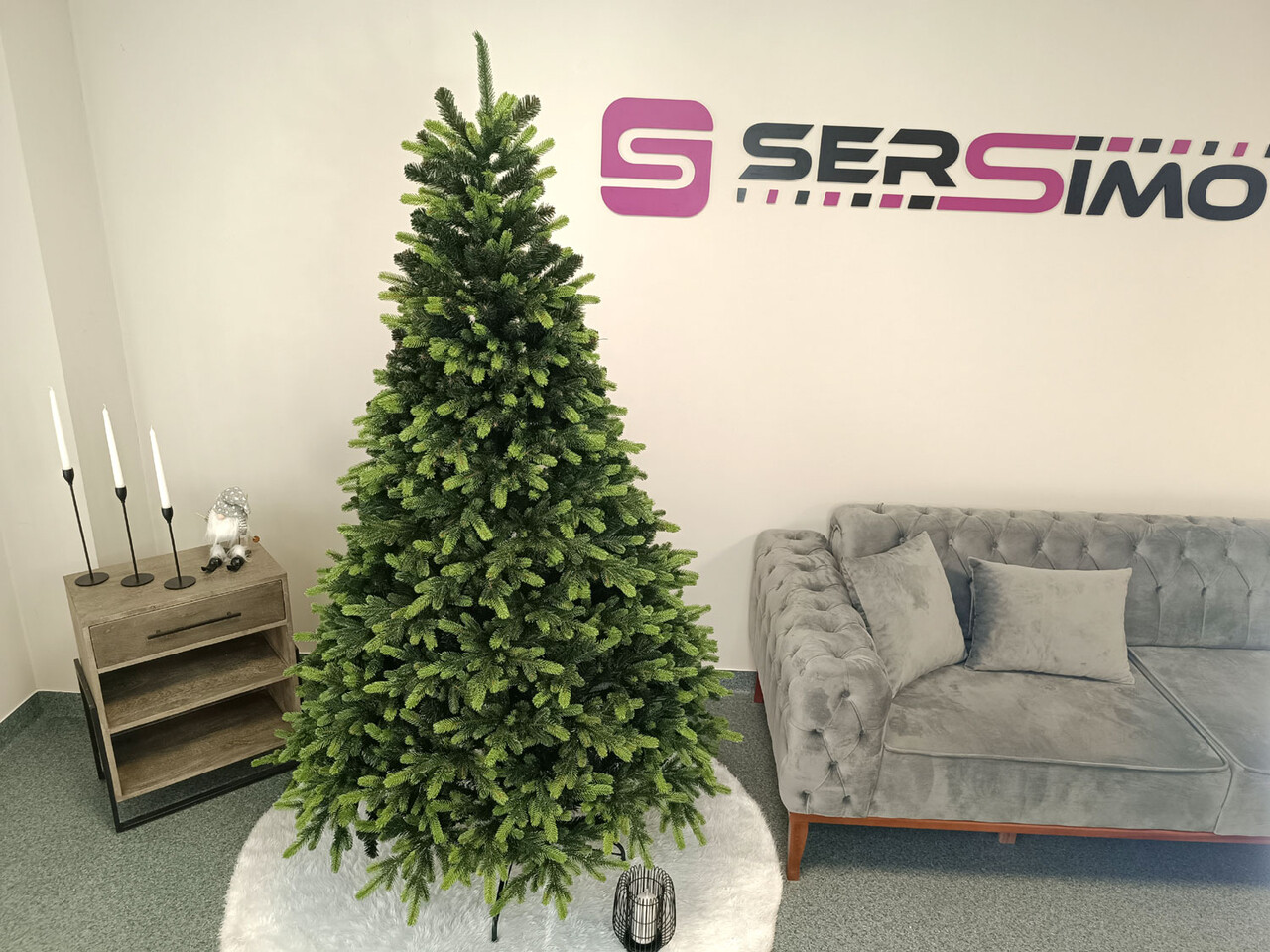 Brad artificial Christmas Deluxe by Sersimo, Carpati cu varfuri verzi, 2D+3D, 210cm — imaginea 6