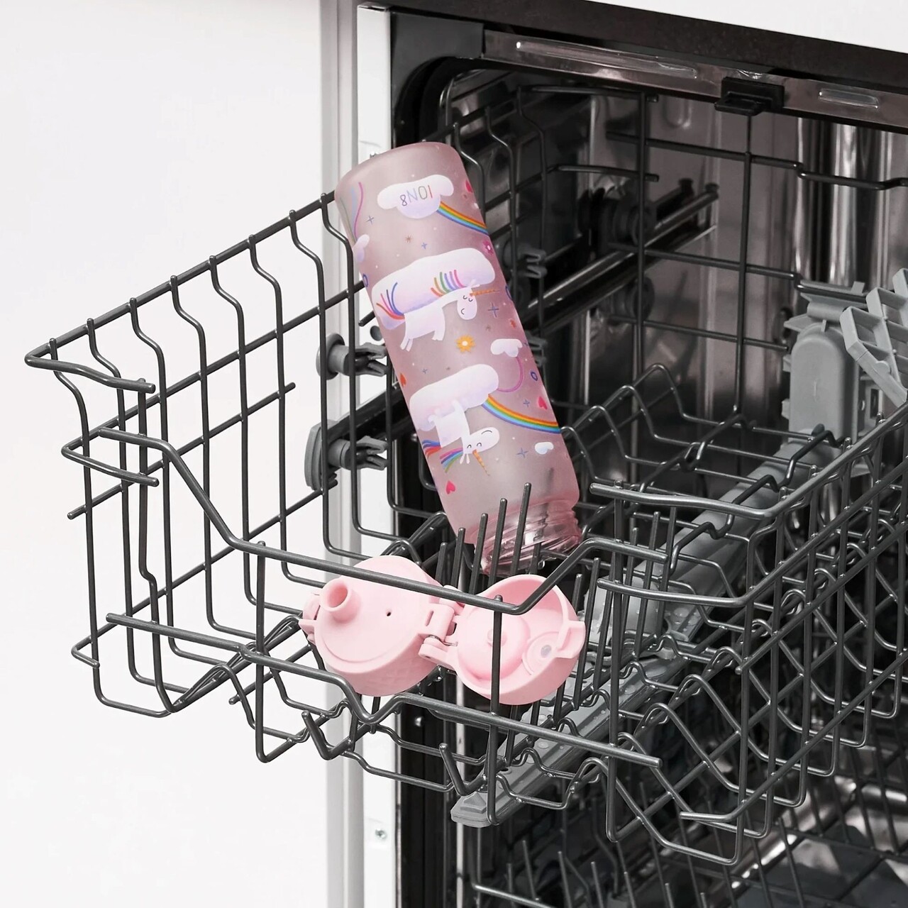 Sticla apa pentru copii Slim, recyclon, 500ml, Unicorn Rainbows - Ion8 - imagine 9
