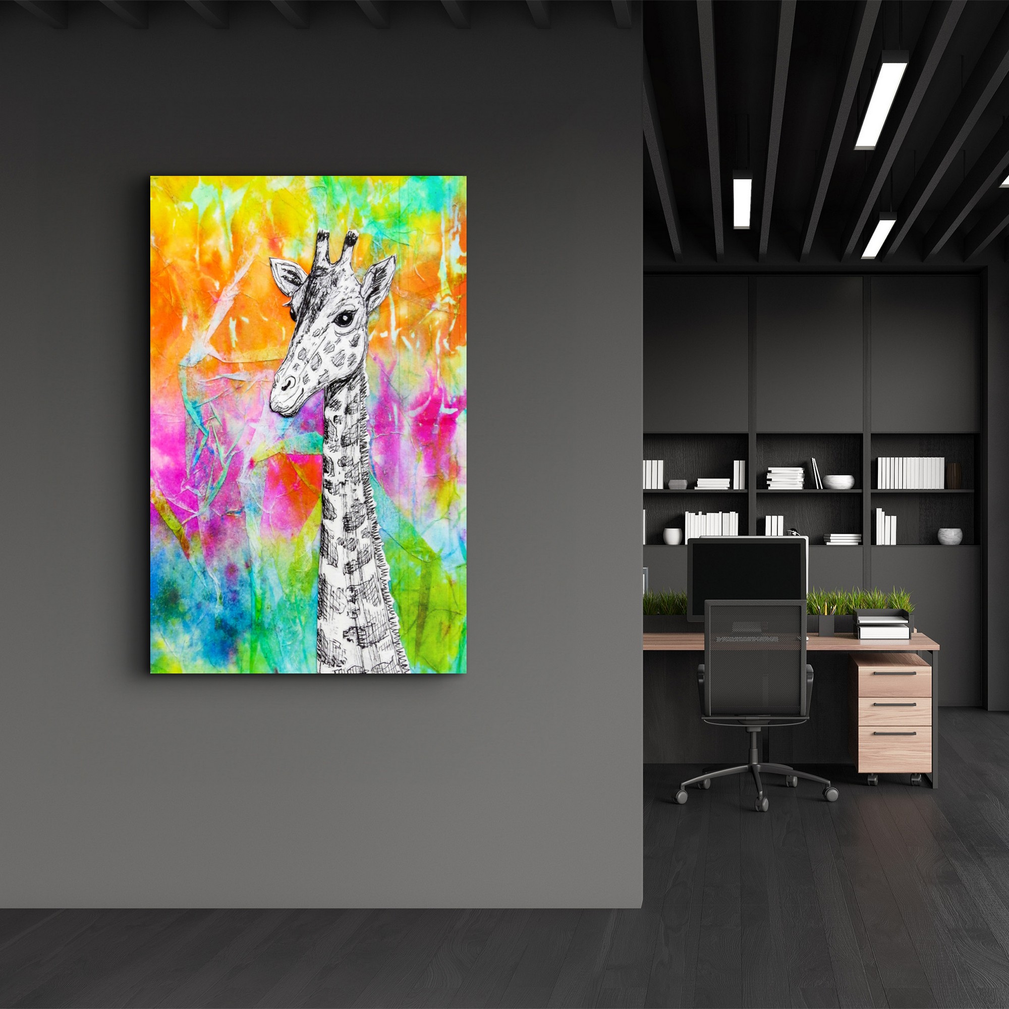 Tablou decorativ, OGLS-2098, Dimensiuni: 70 x 110 cm, Multicolor