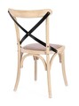 Scaun Cross, Bizzotto, 50.5x52x87 cm, lemn de ulm/otel/ratan, natural antic