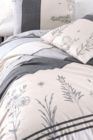Lenjerie de pat pentru o persoana Single XL (DE), Pine - Grey, Life Style, Bumbac Ranforce