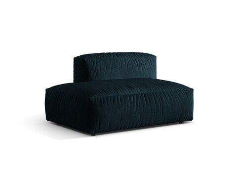 Modul stanga pentru canapea, 2 locuri, Martina-120, Micadoni Home, 133x106x75 cm, catifea, albastru petrol inchis