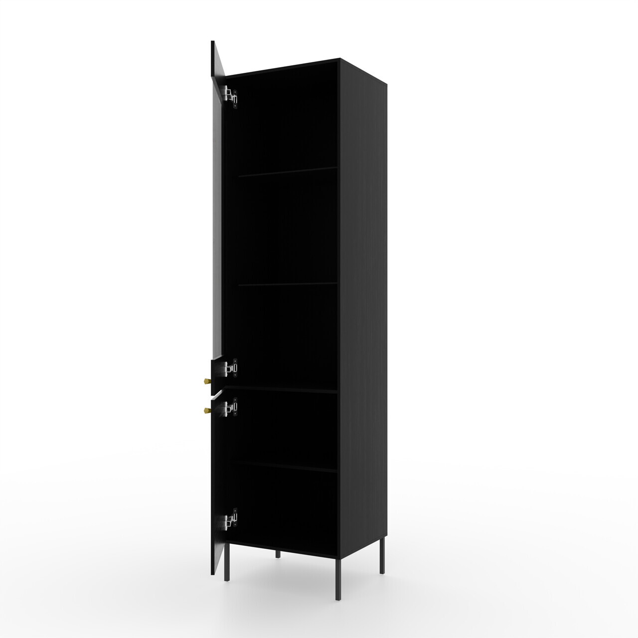 Dulap de bucatarie ADRK, Tili, 51.8x40.8x195 cm, PAL laminat, negru — imaginea 4