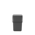 Cos de gunoi, Brabantia, Sort&Go, 25 L, 34x26.5x40 cm, polipropilena, gri
