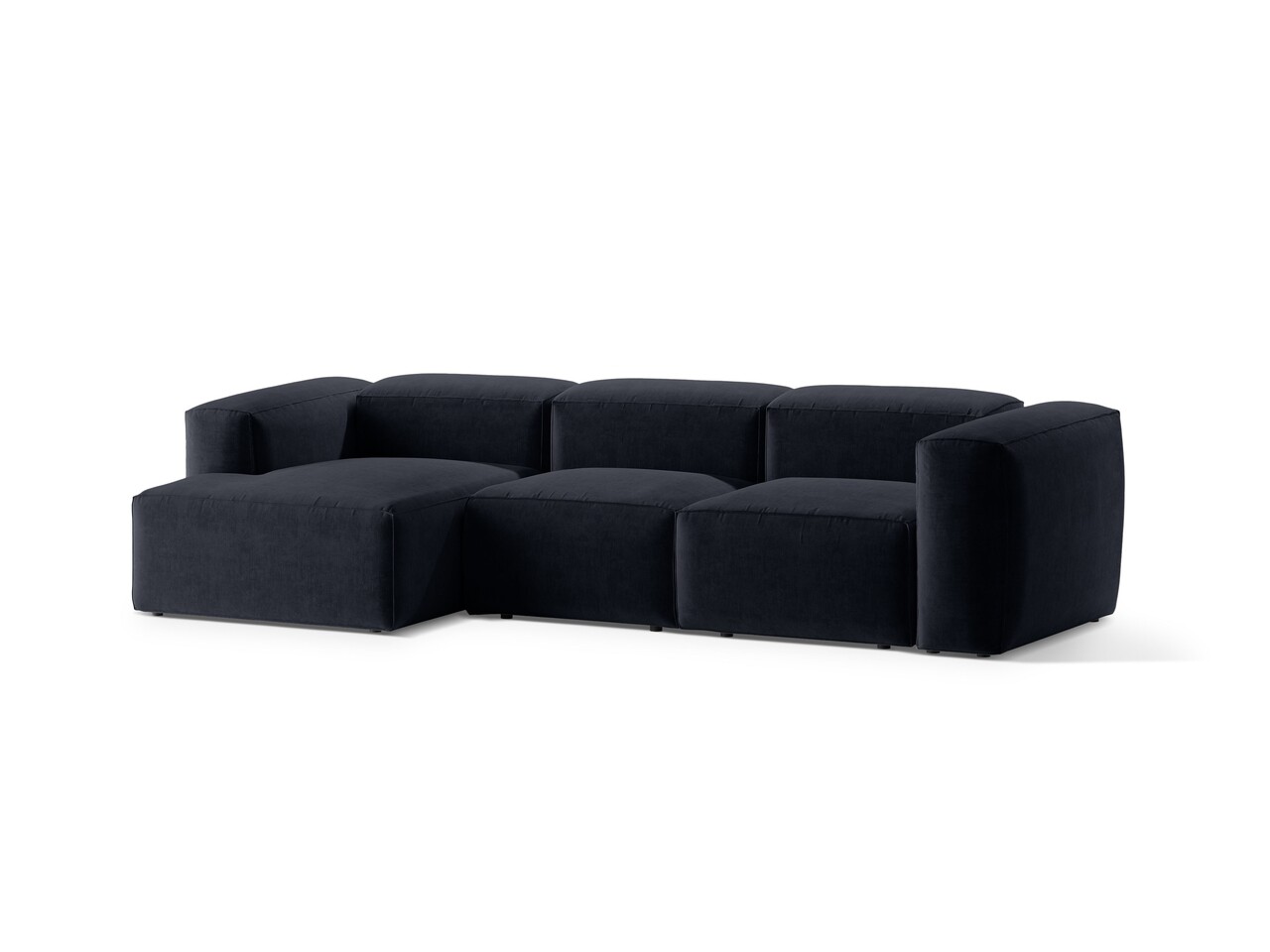 Coltar stanga 3 locuri, Bergamo, Cosmopolitan Design, 304x152x70 cm, tesatura structurata, albastru navy - 1 | YEO